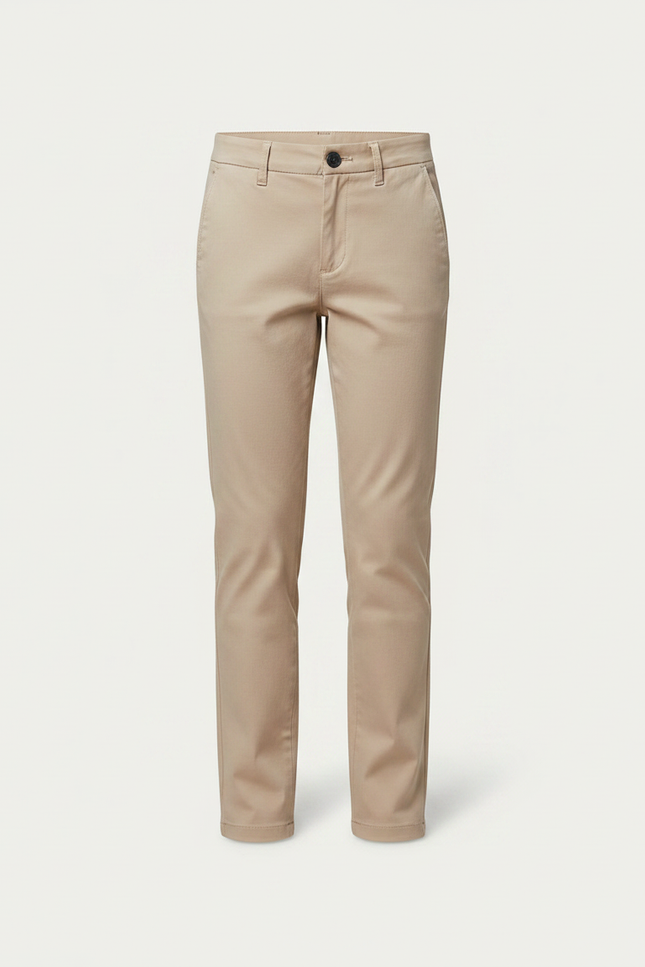 Pantalon Chino Beige Coton Slim Enfant Décontracté - Gabardine - vue 3