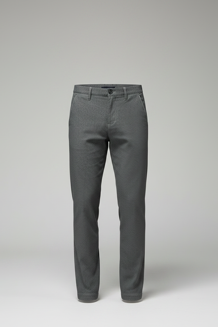 Pantalon Chino Gris Slim Micro-Motif Hiver Homme - Laine - vue 3