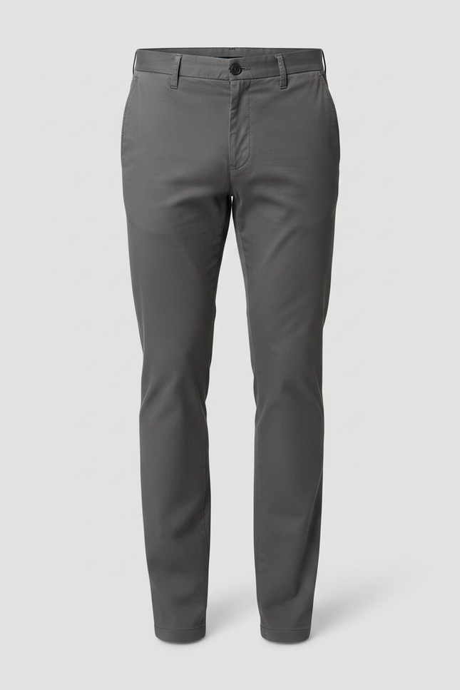 Pantalon Chino Homme Gris Slim Élégant Moderne - Coton - vue 3