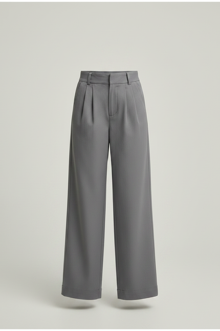 Pantalon Chino Gris Ample Plissé Enfant Décontracté - Gabardine - vue 3