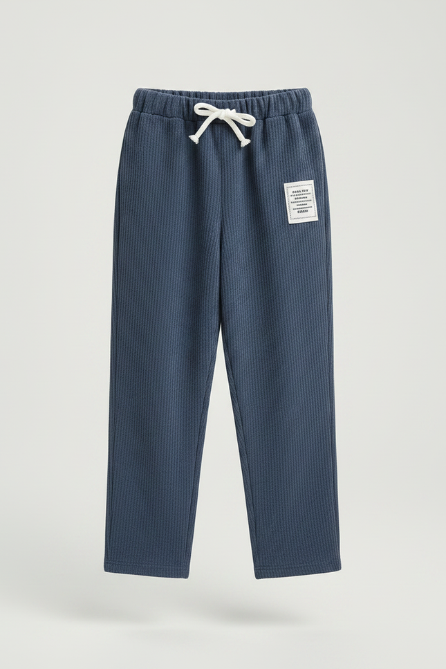 Pantalon Chino Côtelé Décontracté Droit Garçon Plusieurs Couleurs - Bleu Cordé - vue 3
