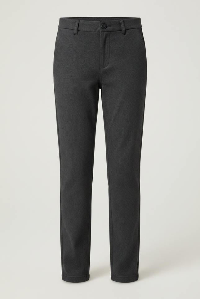 Pantalon Chino Gris Fille Coupe Droite Décontracté - Coton - vue 3