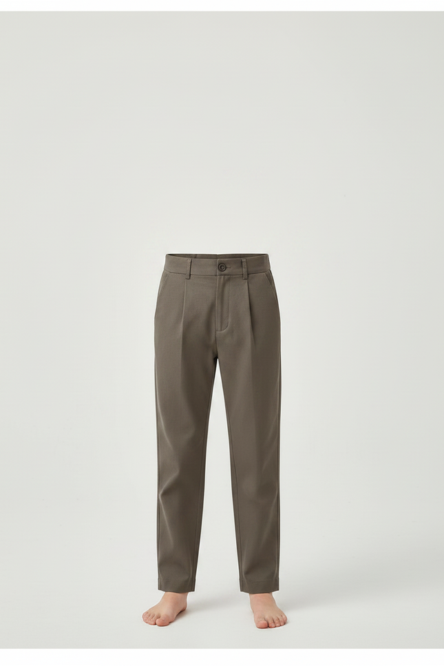 Pantalon Chino Kaki Plissé Coton Décontracté Garçon - vue 3