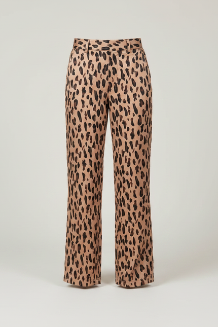 Pantalon Chino Léopard Ample Fluide Enfant Décontracté - Imprimé Satin - vue 3