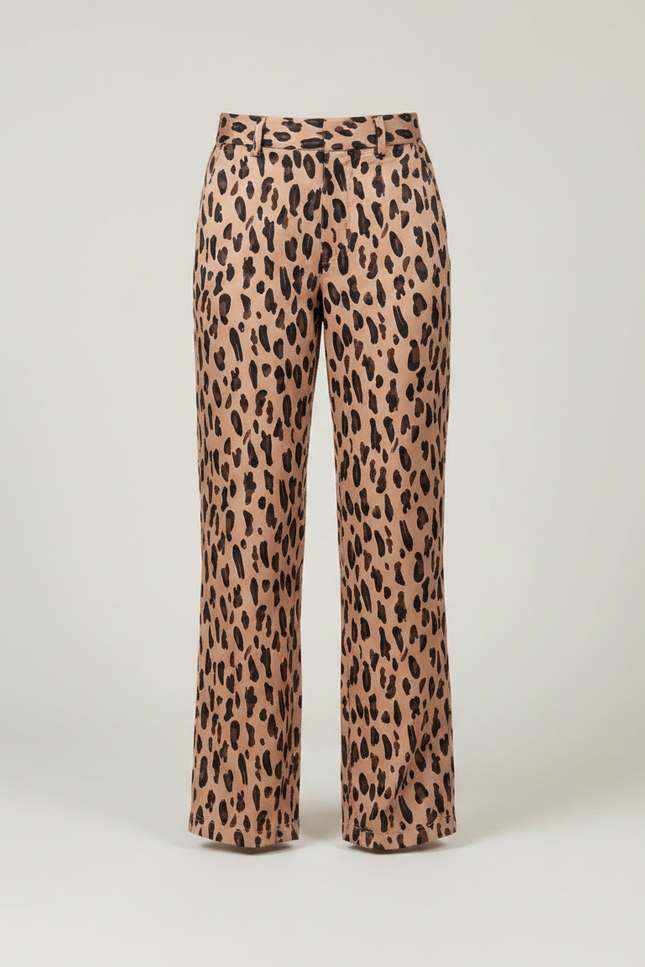 Pantalon Chino Léopard Ample Fluide Enfant Décontracté - Imprimé Satin - vue 3
