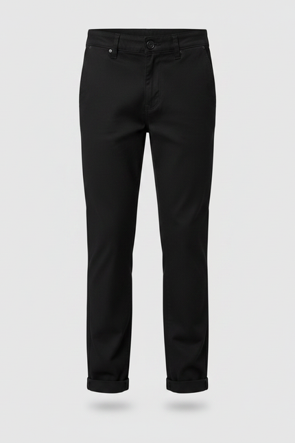Pantalon Chino Garçon Noir Tapered Coton - Gabardine - vue 3