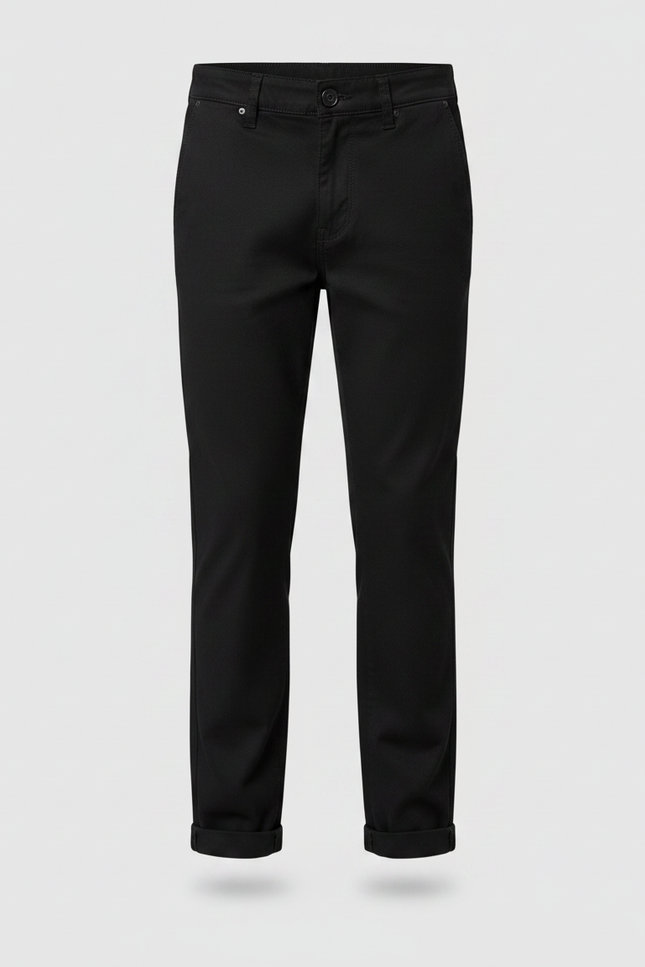 Pantalon Chino Garçon Noir Tapered Coton - Gabardine - vue 3