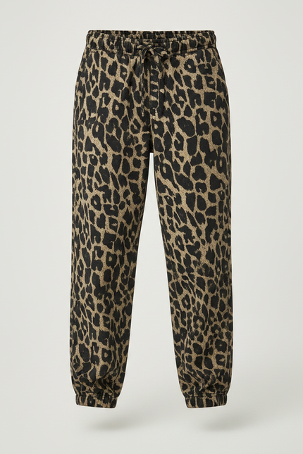 Pantalon Chino Léopard Coton Ample Garçon - Imprimé Molleton - vue 3