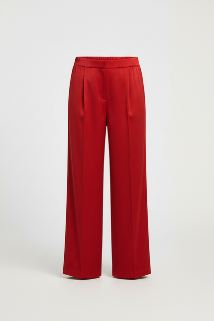 Pantalon Chino Rouge Satiné Ample Fluide Fille - vue 3