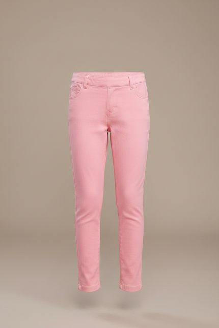 Pantalon Chino Rose Coton Slim Fille Uni - vue 3