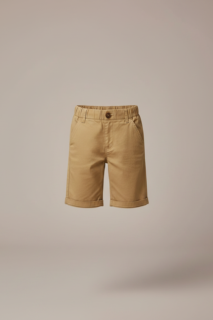 Pantalon Chino Kaki Coton Court Élastique Garçon - vue 3