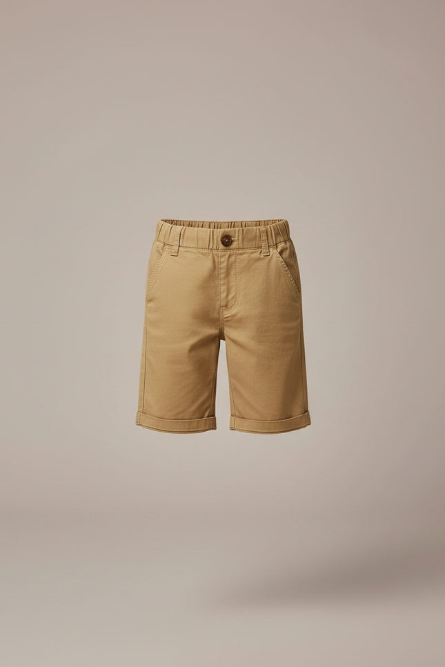 Pantalon Chino Kaki Coton Court Élastique Garçon - vue 3