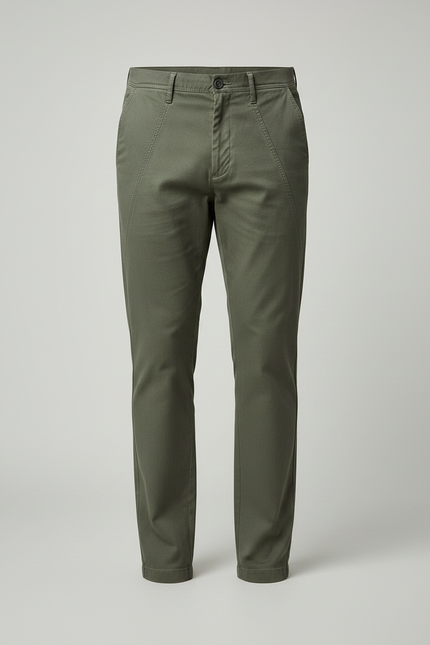 Pantalon Chino Militaire - Kaki Gabardine - vue 3