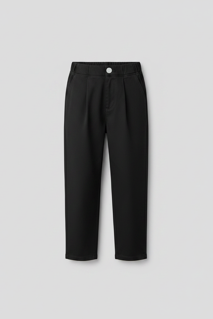 Pantalon Chino Noir Ample Décontracté Coton Enfant - vue 3