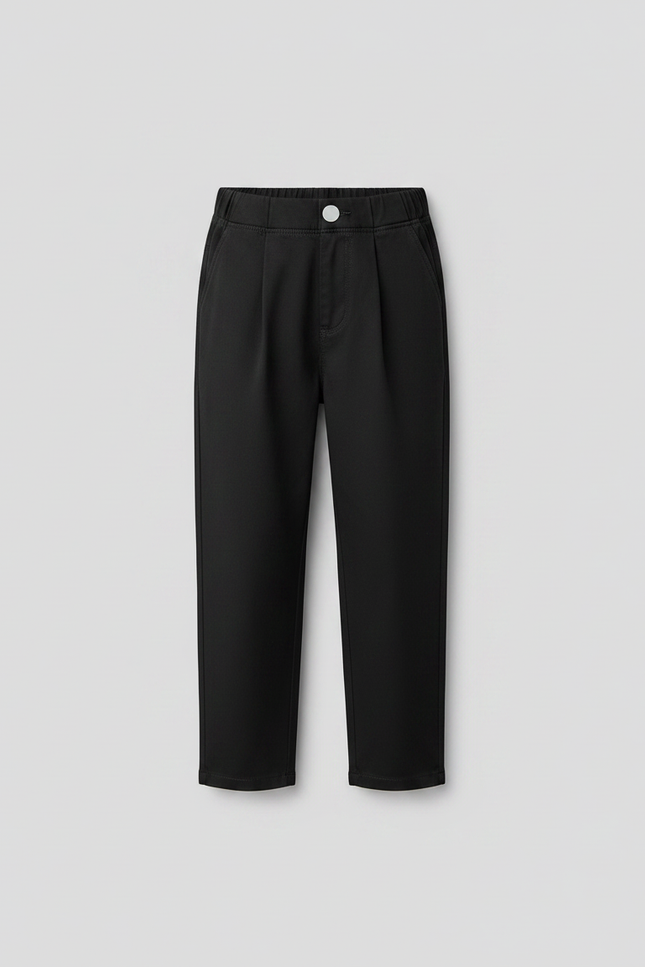 Pantalon Chino Noir Ample Décontracté Coton Enfant - vue 3