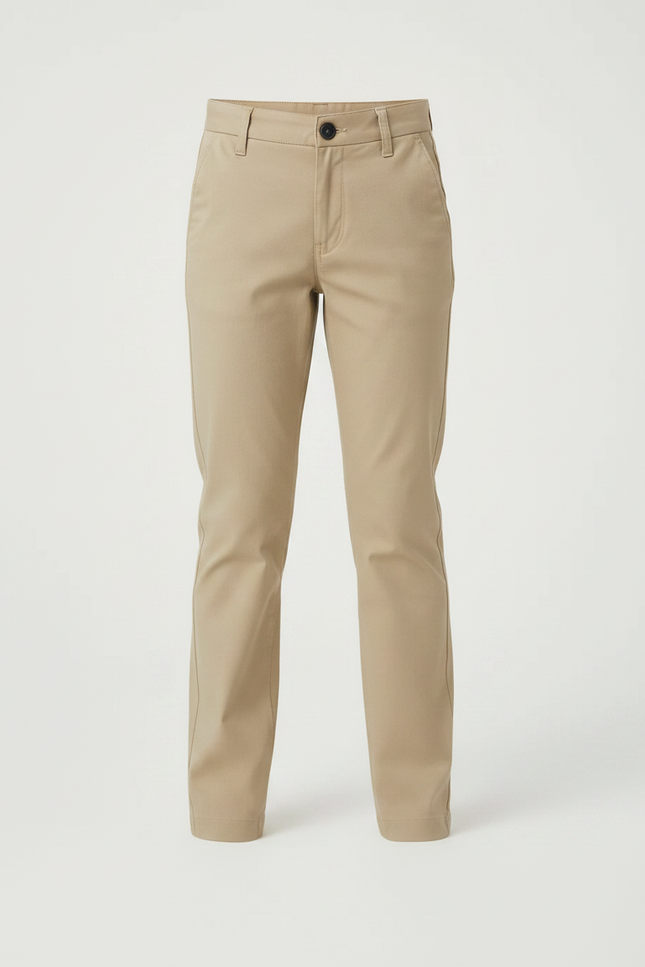 Pantalon Chino Beige Coton Droit Décontracté Fille - vue 3