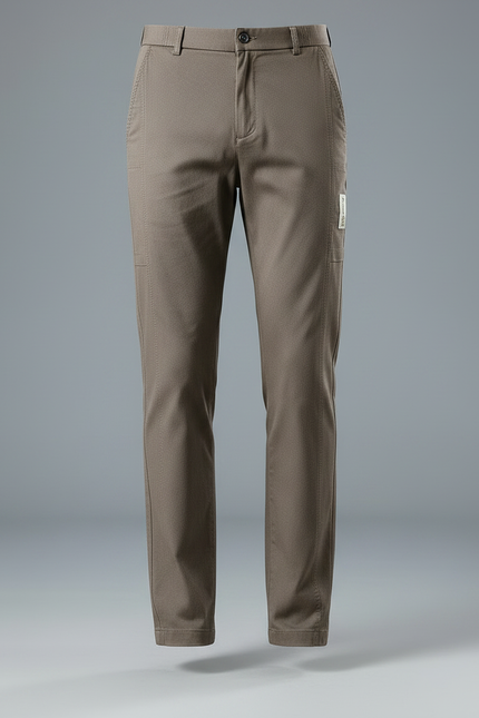Pantalon Chino Marron Slim Décontracté Coton Homme - vue 3