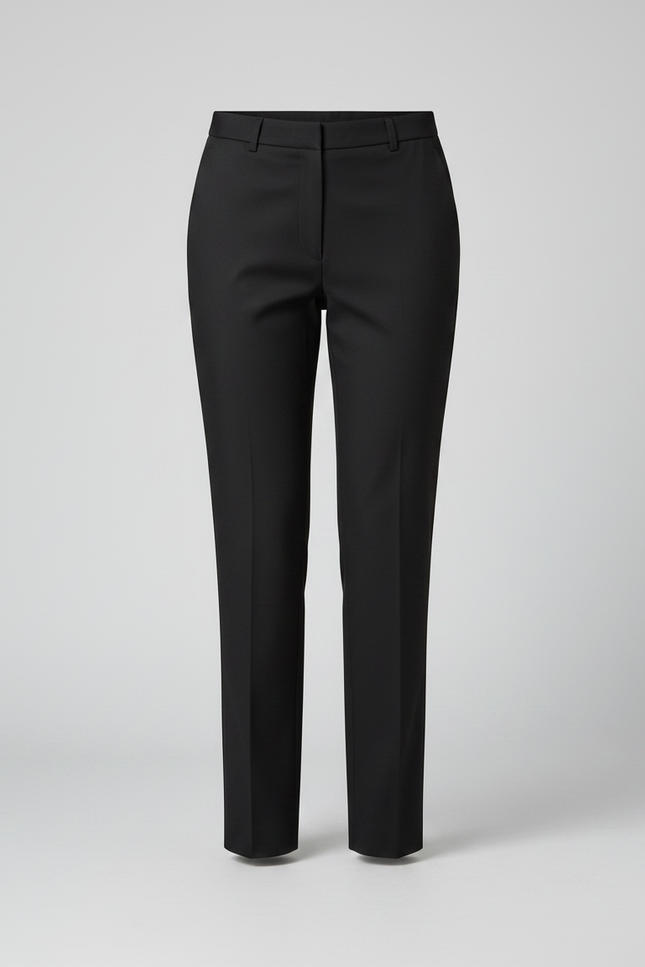 Pantalon Chino Noir Slim Femme Élégant Moderne - Gabardine - vue 3