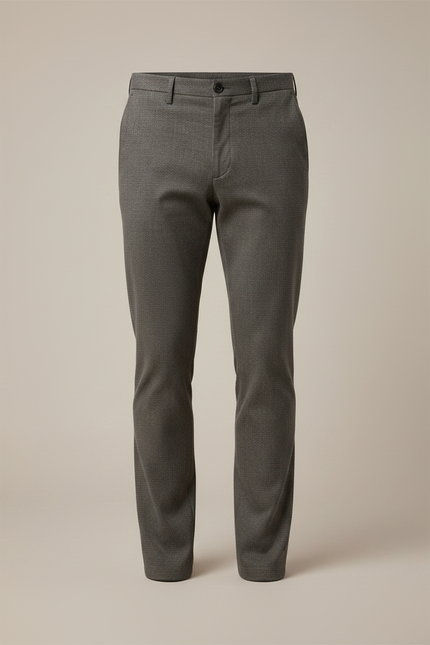 Pantalon Chino Gris Slim Micro-Motif Homme - Gabardine - vue 3