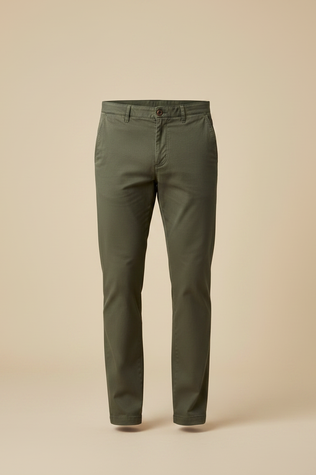 Pantalon Chino Homme Hiver - Kaki Gabardine - vue 3