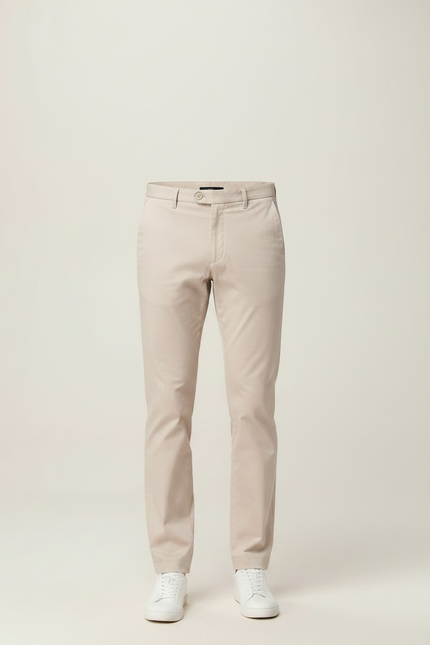 Pantalon Chino Beige Slim Coton Homme Élégant Décontracté - Gabardine - vue 3