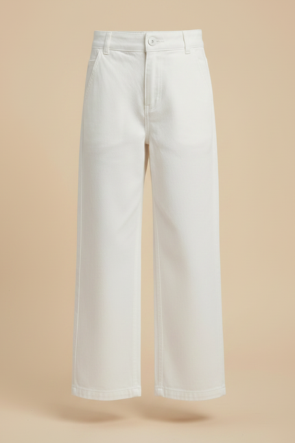 Pantalon Chino Blanc Ample Coton Droit Enfant - vue 3