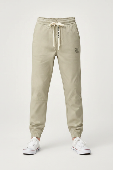 Pantalon Chino Kaki Cordon Décontracté Enfant - Gabardine - vue 3