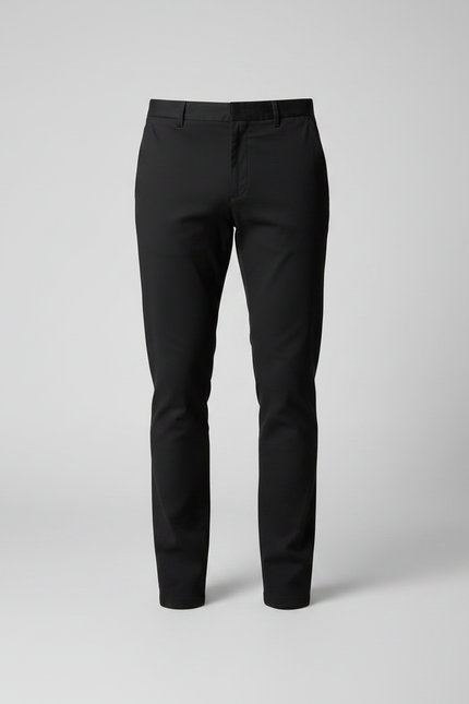 Pantalon Chino Noir Slim Uni Élastique Homme - Coton - vue 3