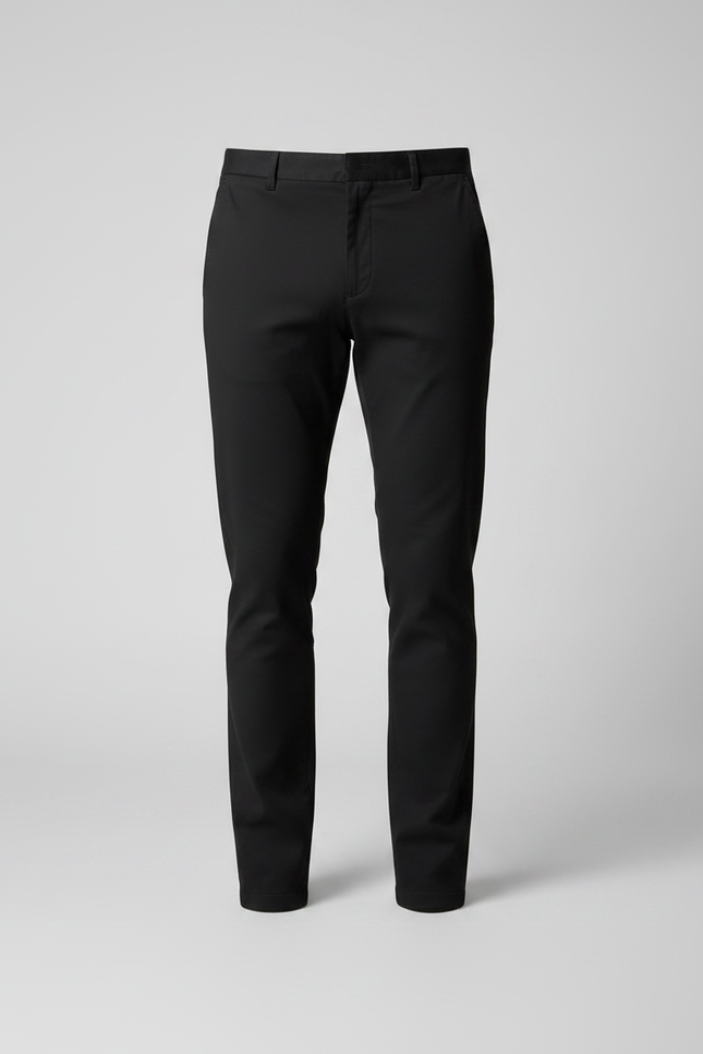 Pantalon Chino Noir Slim Uni Élastique Homme - Coton - vue 3