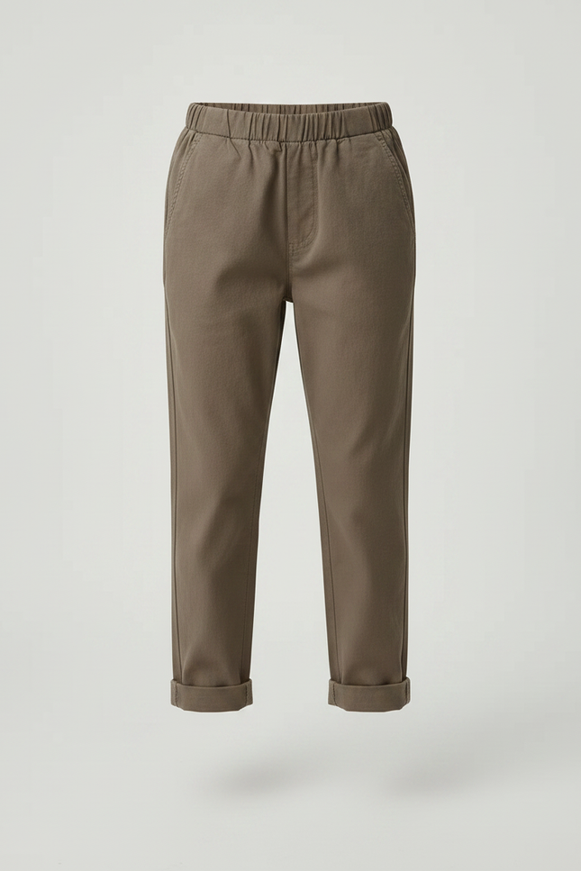 Pantalon Chino Kaki Coton Élastique Décontracté Enfant - vue 3