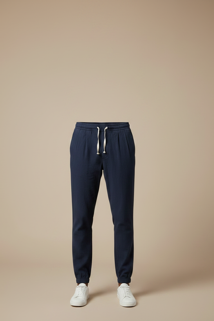 Pantalon Chino Marine Cordon Décontracté Homme - Lin - vue 3