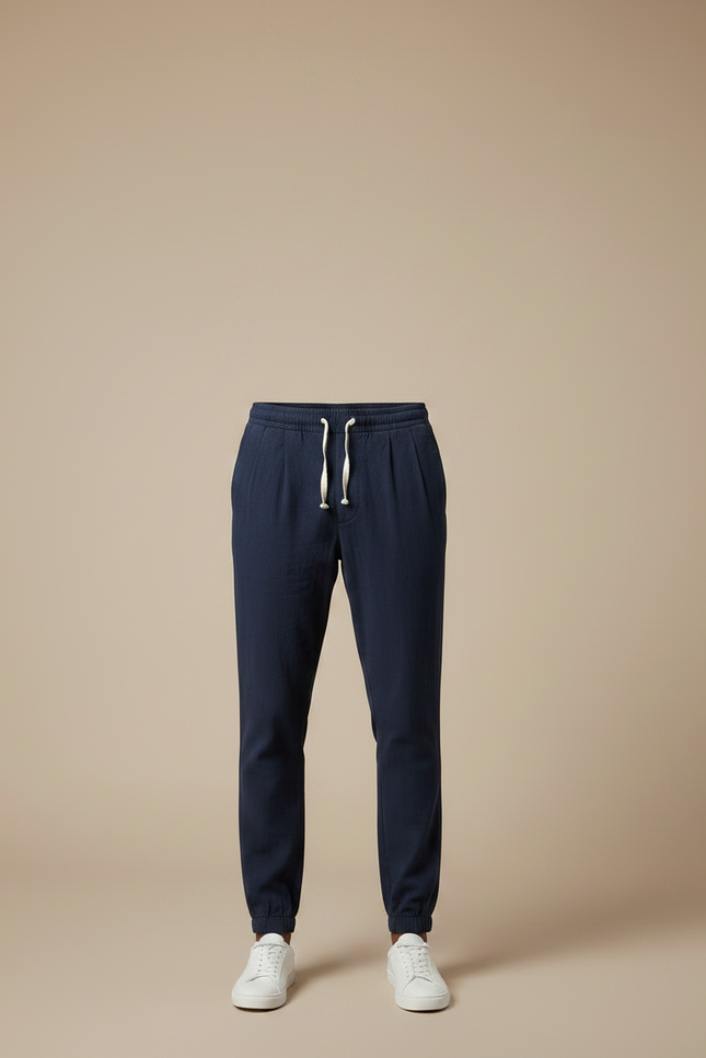Pantalon Chino Marine Cordon Décontracté Homme - Lin - vue 3
