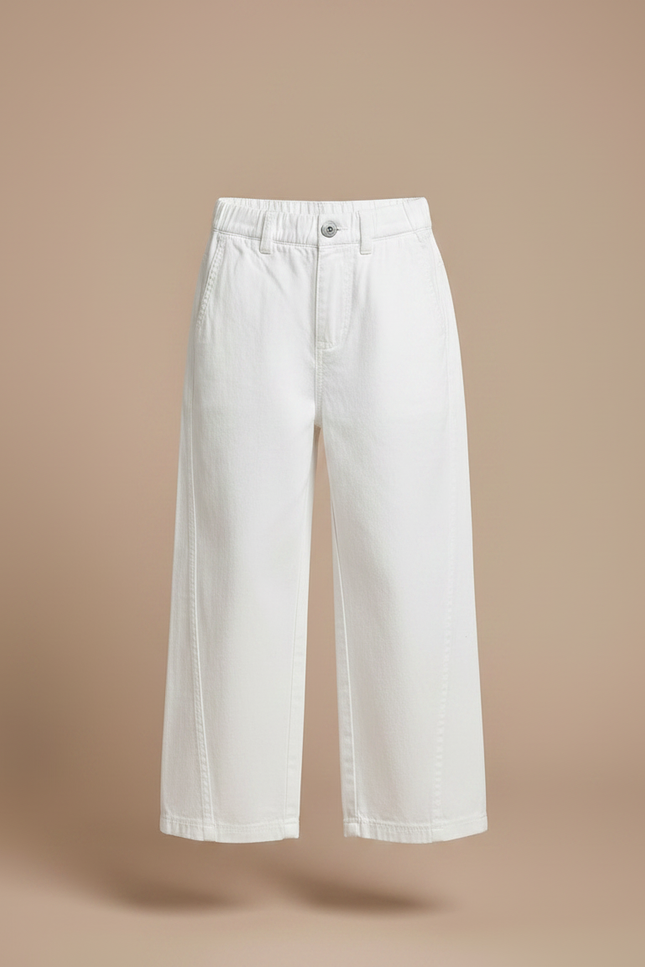 Pantalon Chino Blanc Ample Droit Décontracté Enfant - Jean - vue 3