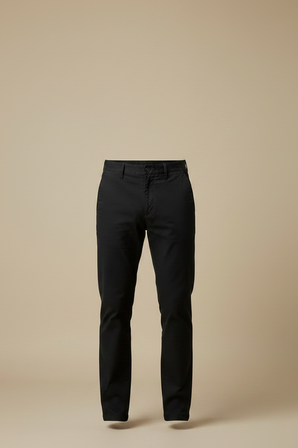 Pantalon Chino Noir Coton Droit Décontracté Homme - vue 3