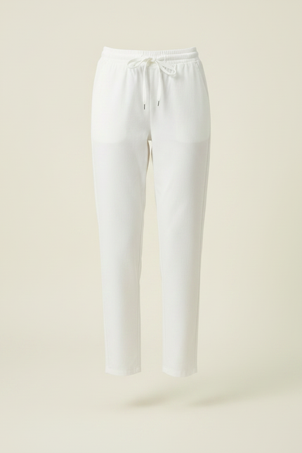 Pantalon Chino Blanc Cordon Décontracté Femme - Coton - vue 3