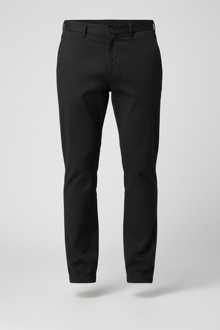 Pantalon Chino Noir Coton Décontracté Homme Slim Fit - vue 3