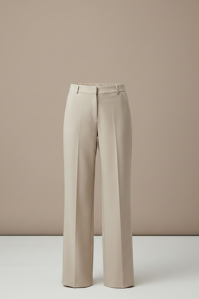 Pantalon Chino Femme Beige Coupe Ample - Gabardine - vue 3