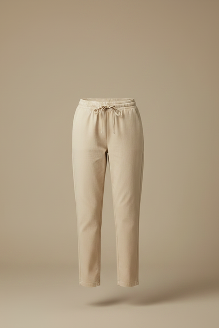Pantalon Chino Beige Coton Décontracté Coupe Droite - Gabardine - vue 3