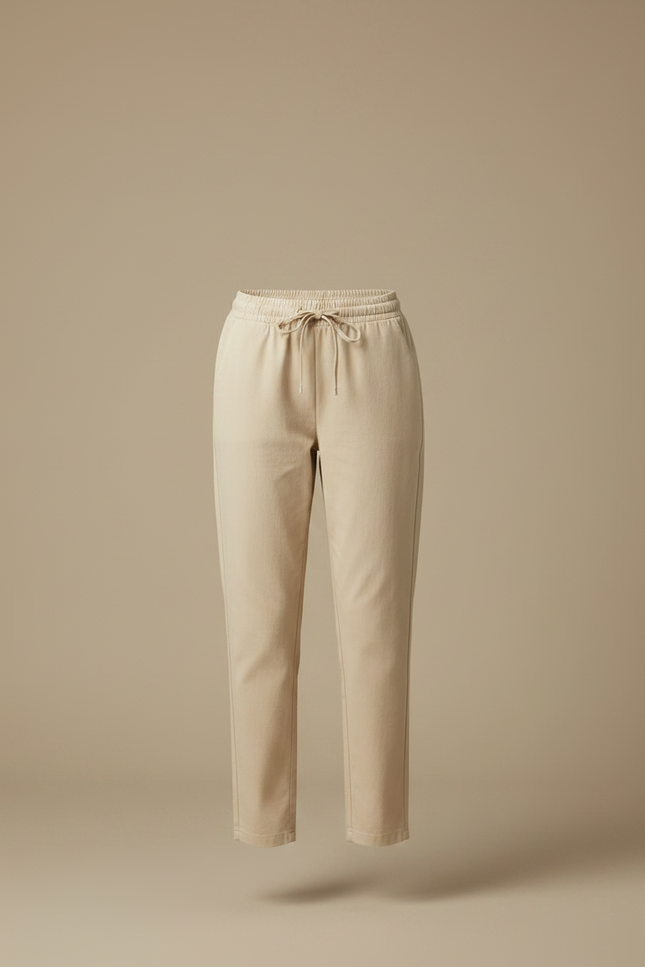 Pantalon Chino Beige Coton Décontracté Coupe Droite - Gabardine - vue 3