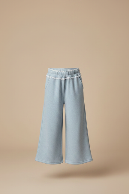 Pantalon Chino Bleu Ciel Ample Velours Enfant - Molleton - vue 3