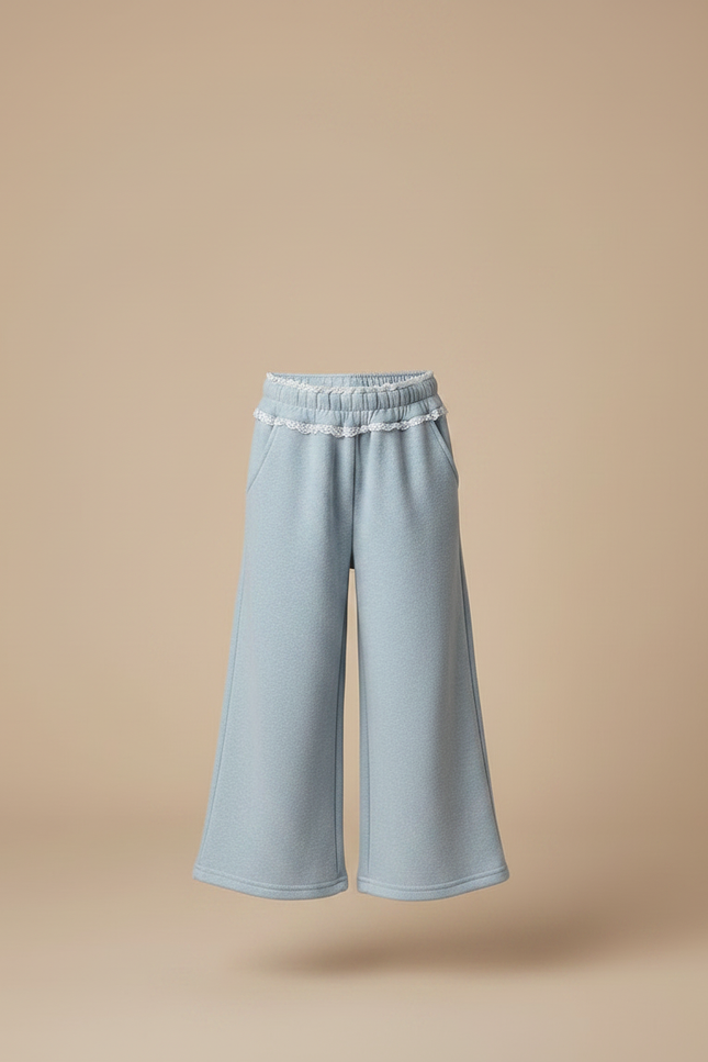 Pantalon Chino Bleu Ciel Ample Velours Enfant - Molleton - vue 3