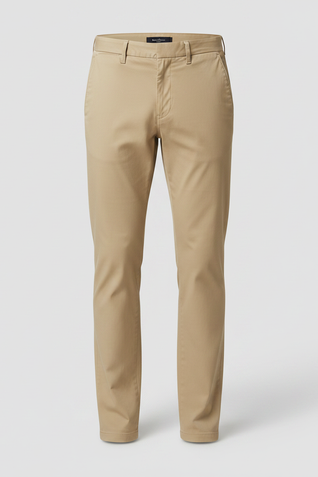 Pantalons Chino Slim Homme - Beige Coton - vue 3