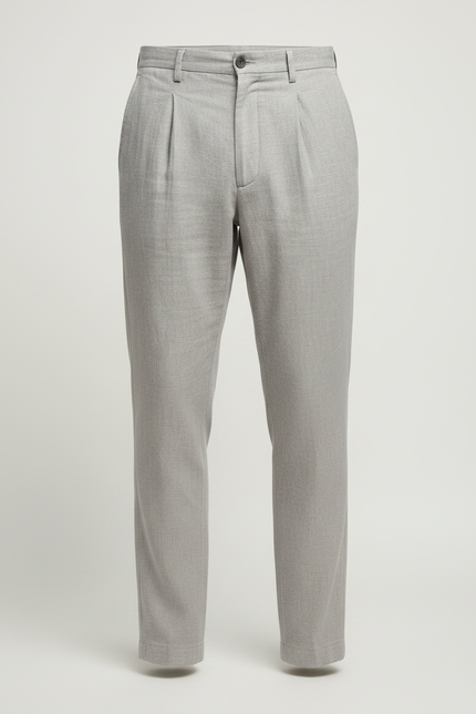 Pantalon Chino Gris Lin Plissé Élégant Homme - vue 3
