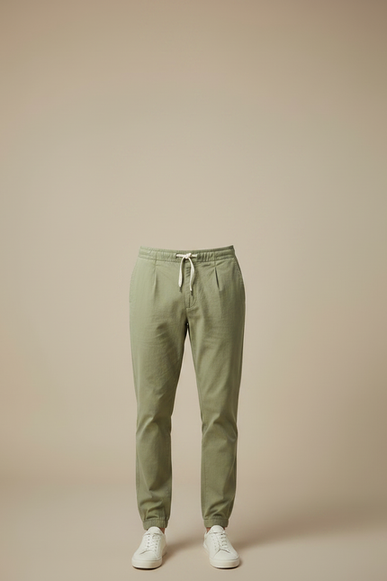 Pantalon Chino Vert Kaki Cordon Décontracté Homme - Toile - vue 3