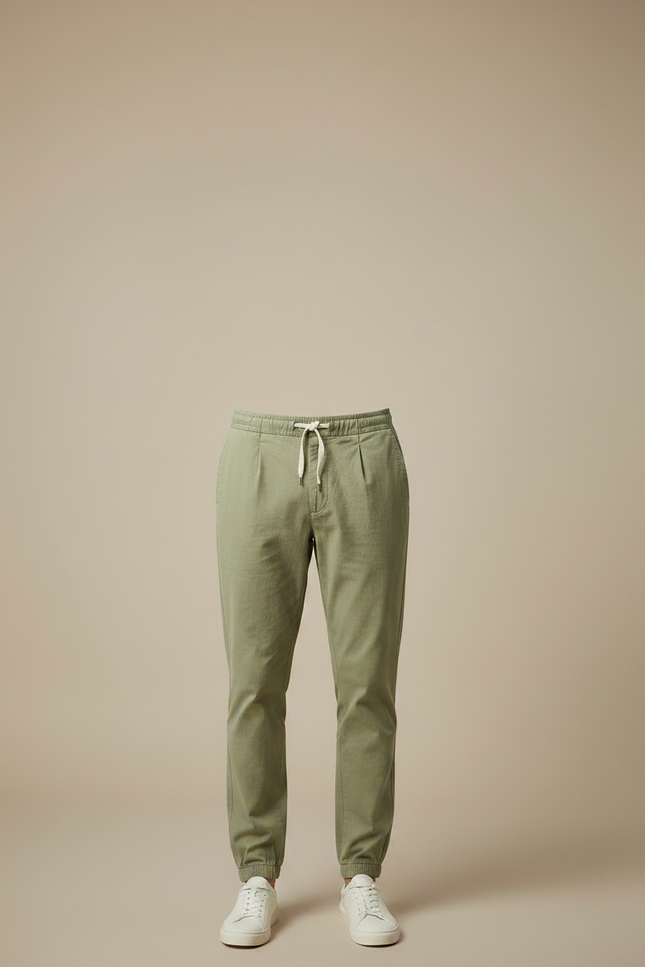 Pantalon Chino Vert Kaki Cordon Décontracté Homme - Toile - vue 3
