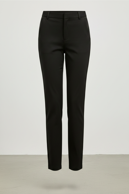 Pantalon Chino Noir Slim Femme Élégant Décontracté - Polyester - vue 3