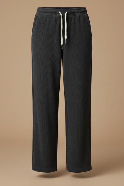 Pantalon Chino Fille Gris Coupe Ample - Cordé - vue 3