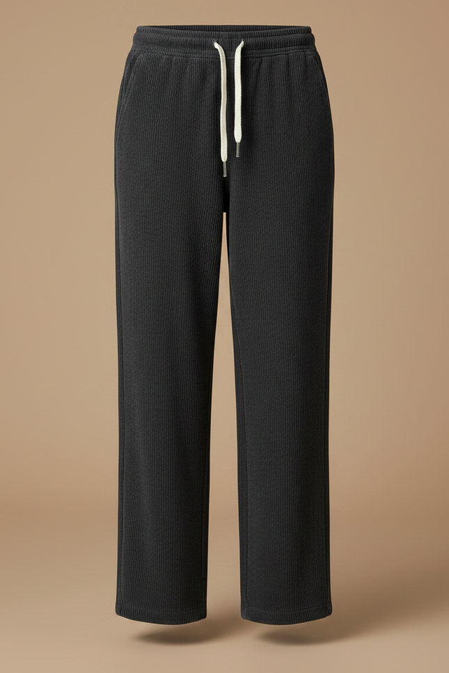 Pantalon Chino Fille Gris Coupe Ample - Cordé - vue 3