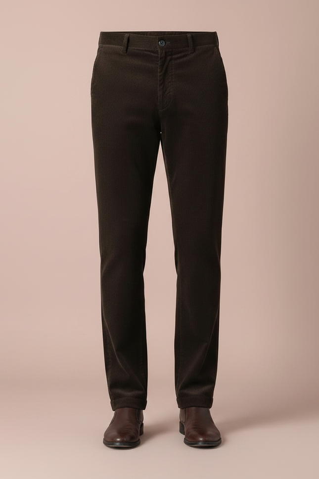 Pantalon Chino En Velours - Marron Cordé - vue 3