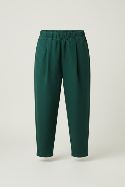 Pantalon Chino Vert Ample Coton Élastique Enfant - vue 3